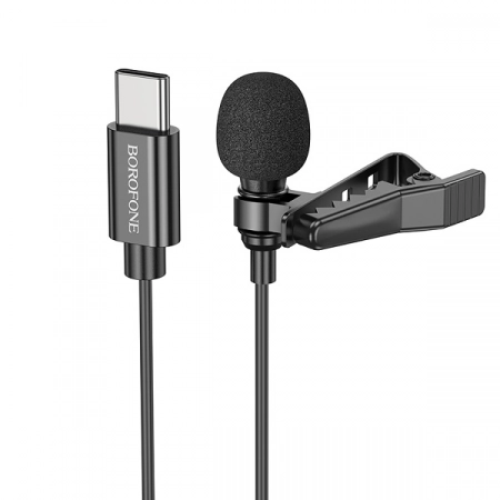 Микрофон петличный Borofone BFK11 Type-C (черный)