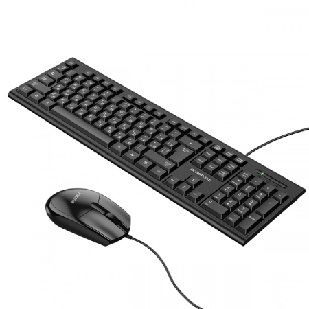 Проводной набор клавиатура + мышь Borofone BG6 русская версия (черный)