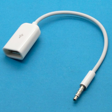 OTG кабель USB вход - штекер 3,5 джек white техпак