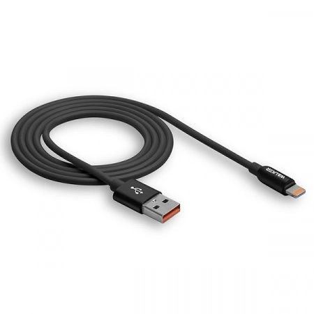 Кабель USB - Lightning WALKER C725 1.0м 2.4А (черный)