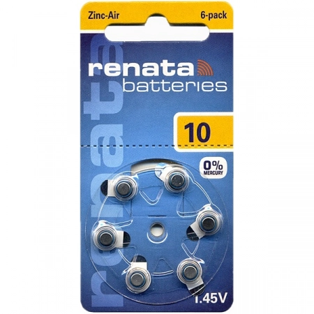 Батарейка ZA10 Renata для слуховых аппаратов (6/60)