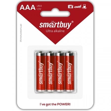 Батарейка AAA Smartbuy LR03-4BL (4/48)