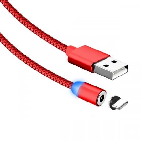 Кабель USB - Type-C магнитный 1.0м 2.0A (красный)