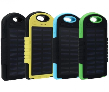 Внешний аккумулятор на солнечной батарее Solar Powered 3000 (черно-желтый)