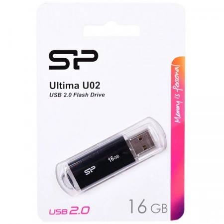 USB флеш-накопитель 16GB Silicon Power Ultima U02 (черный)