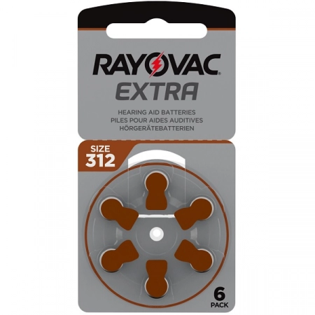Батарейка ZA312 Rayovac Extra для слуховых аппаратов (6/60)