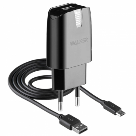 Сетевое З/У Micro USB WALKER WH-11 1.0А 1USB (черное)