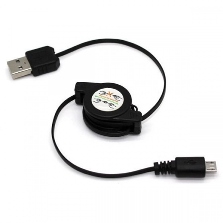 Кабель USB - Micro USB автосмотка в пакете 0.8м 1.0А (черный)