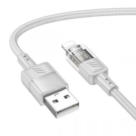 Кабель USB - Lightning HOCO U129 1.2м 2.4A (серый)