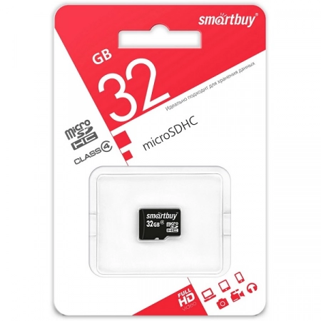 Карта памяти Micro SDHC 32GB Smartbuy Class4 без адаптера