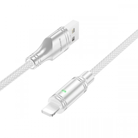 Кабель USB - Lightning Borofone BU40 1.2м 2.4A (серый)