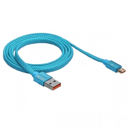 Кабель USB - Micro USB WALKER C755 1.0м 2.4А (синий)