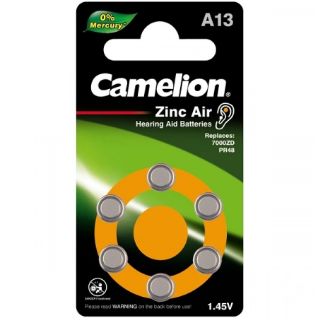Батарейка ZA13 Camelion для слуховых аппаратов (6/60)