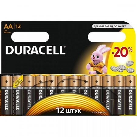 Батарейка AA Duracell LR06-12BL, 1.5В, (12/144)