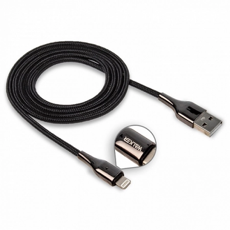 Кабель USB - Lightning WALKER C930 1.0м 3.1А (черный)
