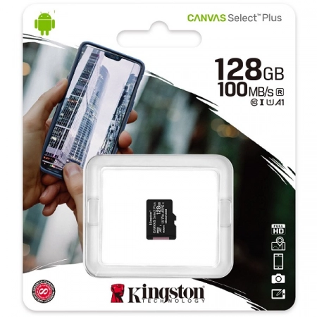 Карта памяти Micro SDXC 128GB Kingston Canvas Select Plus Class10 UHS-1 A1 без адаптера