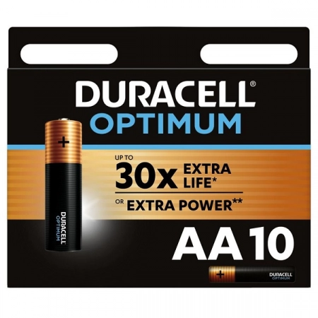 Батарейка AA Duracell Optimum LR6-10BL (10/80)