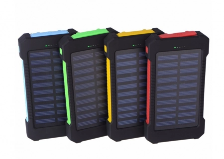 Внешний аккумулятор на солнечной батарее Solar Powered 10000mAh (черно-желтый)