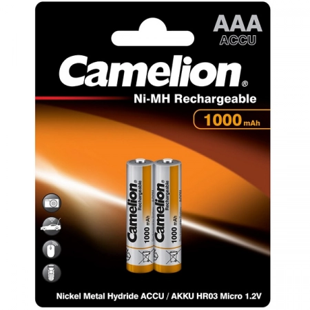 Аккумулятор AAA 1000mAh Camelion HR03-2BL (2/24)