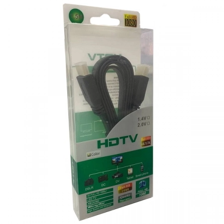Кабель HDMI - HDMI v1.4 плоский 1.5м (черный)