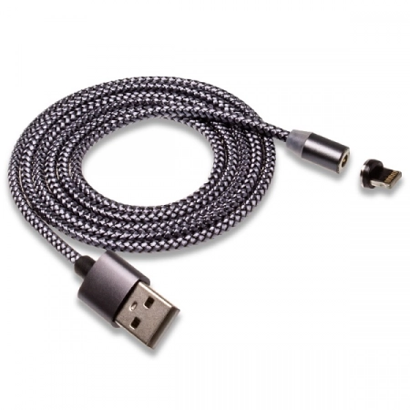 Кабель USB - Lightning WALKER C590 1.0м 2.4А (темно-серый)