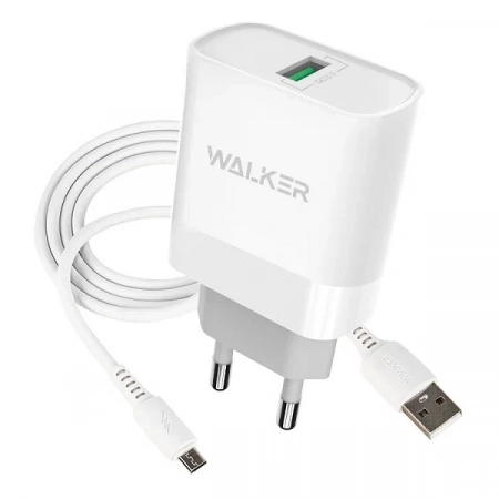 Сетевое ЗУ micro USB Walker WH-35 QC3.0 15W 3.0A 1USB (белое)
