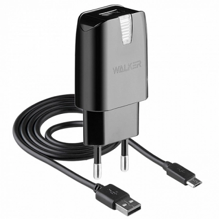 Сетевое З/У Micro USB WALKER WH-21 2.1А 1USB (черное)