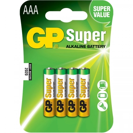 Батарейка AAA GP LR03-4BL Super Alkaline (4/40)