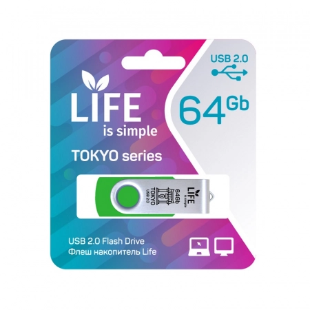 USB флеш-накопитель 64Gb LIFE TOKYO USB 2.0 (зеленый)
