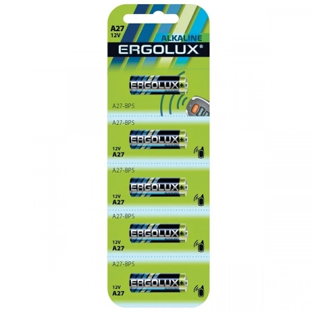 Батарейка A27 Ergolux MN27-5BL (5/60)