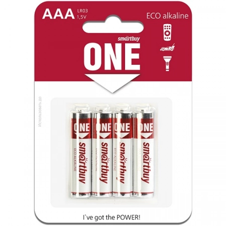 Батарейка AAA Smartbuy ONE LR03-4BL (4/48)