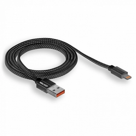 Кабель USB - Lightning WALKER C755 1.0м 2.4А (черный)