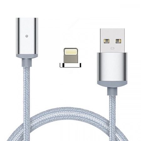 Кабель USB - Lightning магнитный 1.0м 2.0А (белый)