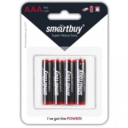 Батарейка AAA Smartbuy R03-4BL (4/48)