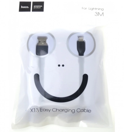 Дата-кабель USB HOCO для Apple 8-pin X13 Series 3m Black