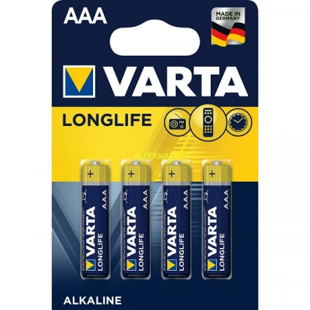 Батарейка AAA Varta Longlife LR03-4BL (4/40)